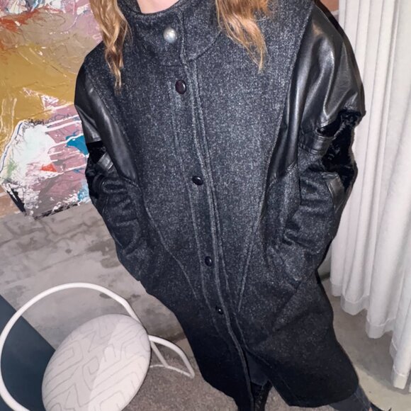 Vintage 80s Editions Long Dolman Sleeve Coat - Picture 2 of 8